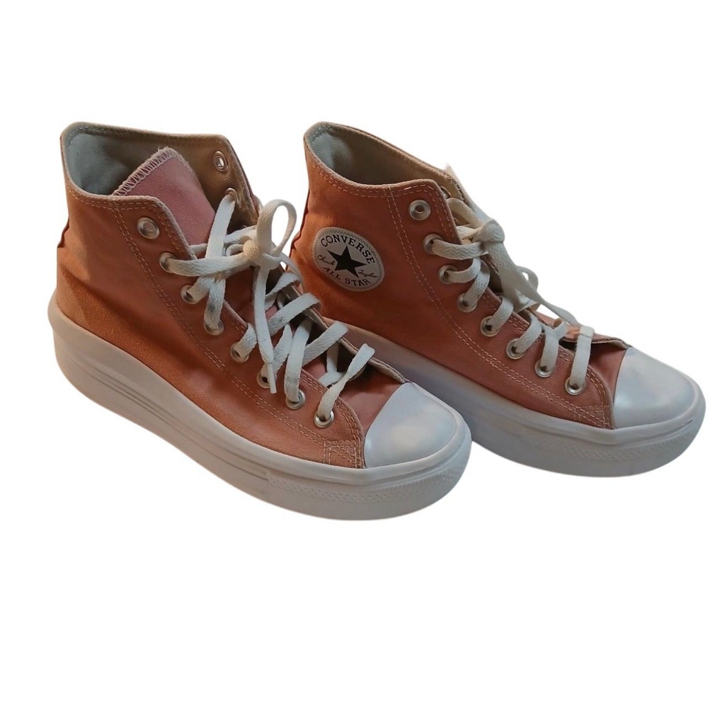 Converse Women Chuck Taylor All Star Move Platform High Top Peach Pink Shoes 9